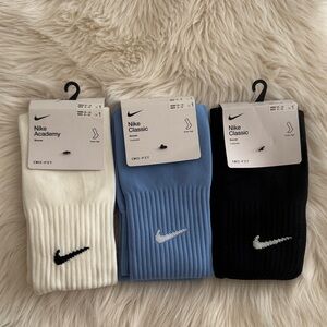 Nike Men's Dri-FIT Socks - White, Light Blue, and Black